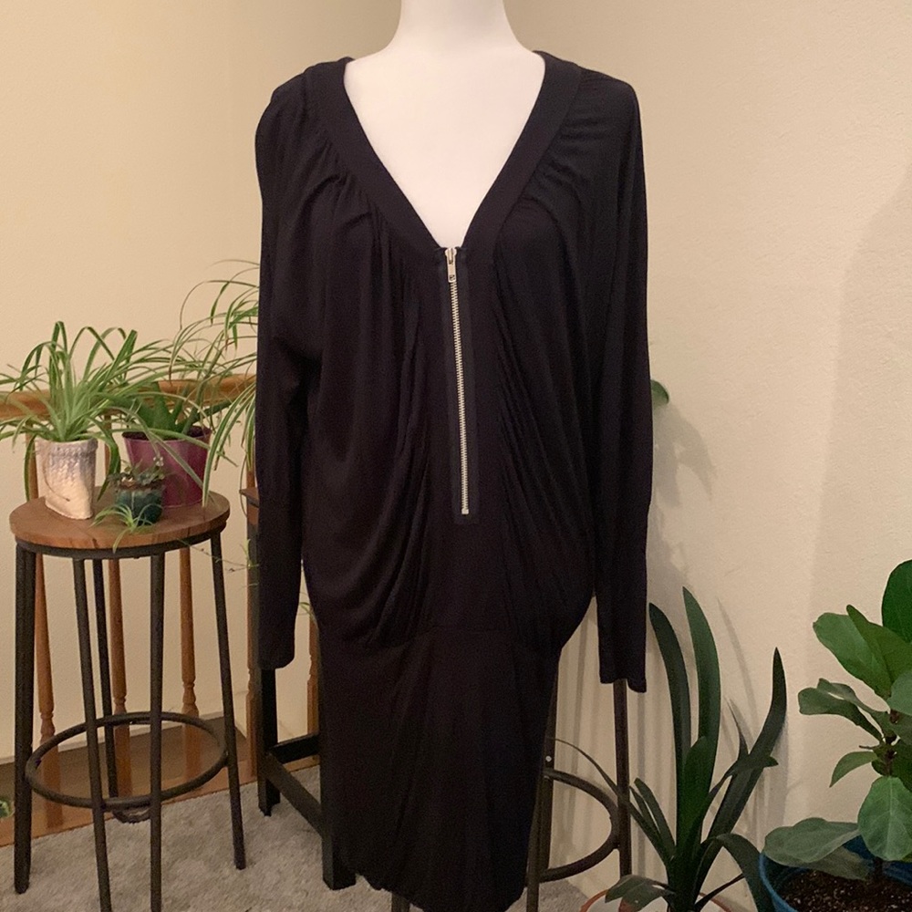 Long sleeve black INC slinky dress